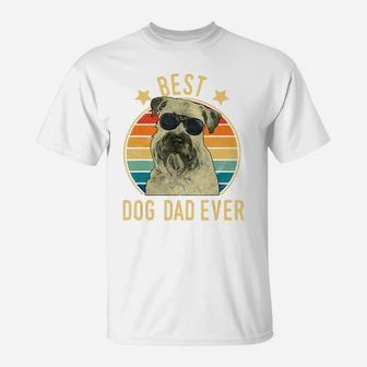 Mens Best Dog Dad Ever Soft Coated Wheaten Terrier Fathers Day T-Shirt - Seseable