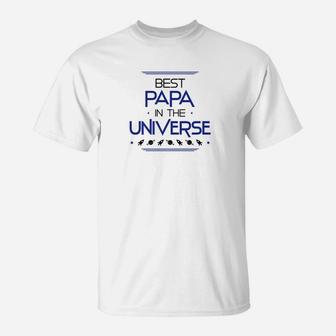 Mens Best Papa In The Universe Fathers Day Gifts Space Kids Premium T-Shirt - Seseable