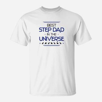 Mens Best Step Dad In The Universe Fathers Day Gifts Space Kids Premium T-Shirt - Seseable