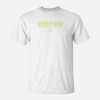 Mens Biker Dad Cool Cyclist Funny Biking Fathers Day Gift T-Shirt - Seseable