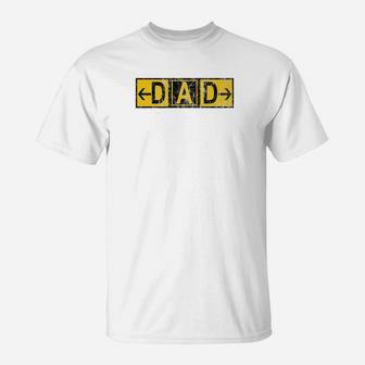 Mens Dad Airport Taxiway Sign Pilot Fathers Day 2019 Vintage Premium T-Shirt - Seseable