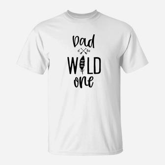 Mens Dad Of The Wild One Boho Feather 1st Birthday Family Father Premium T-Shirt - Seseable