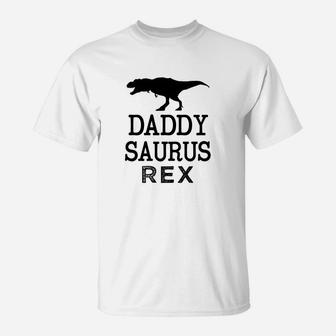 Mens Daddy Saurus Rex Mens Shirt Dinosaur Funny Dad T-Shirt - Seseable