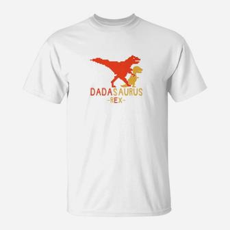 Mens Dinosaur Dad T Rex Funny Fathers Day Dadasaurus T-Shirt - Seseable