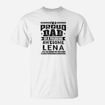 Mens Family Fathers Day Dad Daughter Lena Name Men T-Shirt - Seseable