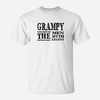 Mens Family Fathers Day Grampy The Man Myth Legend Papa T-Shirt - Seseable