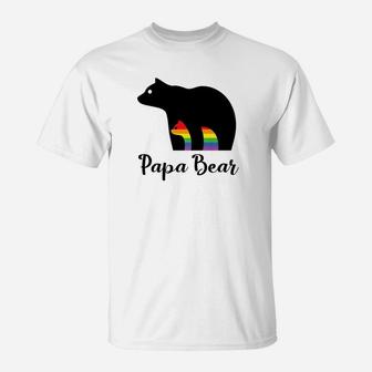 Mens Fathers Day Papa Bear Gift For Father Of Gay Child T-Shirt - Seseable