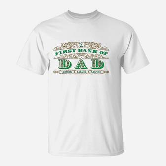 Mens Funny First Bank Of Dad T-Shirt - Seseable