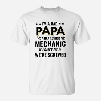 Mens Funny Retired Auto Mechanic Papa Mens T-Shirt - Seseable
