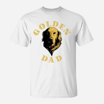 Mens Golden Retriever Dog For Dad Father Owner Golden Dad T-Shirt - Seseable