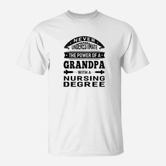 Mens Grandpa Nursing Degree Grandfather Nurse For Grandpa T-Shirt - Seseable