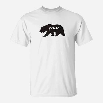 Mens Mens Papa Bear Solid Print Short Sleeve Casual T-Shirt - Seseable