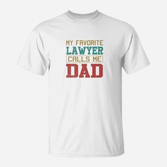 Mens My Favorite Lawyer Calls Me Dad Fathers Day Gifts For Men Premium T-Shirt - Seseable