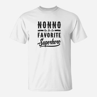 Mens Nonno Superhero Fathers Day Gifts Dad Grandpa Men T-Shirt - Seseable