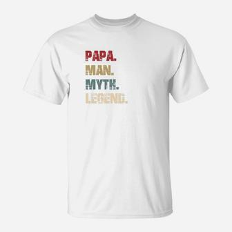 Mens Papa Man Myth Legend Funny Gift For Father Dad Daddy Premium T-Shirt - Seseable