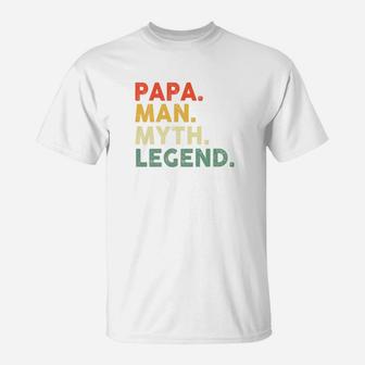 Mens Papa Man Myth Legend Shirt Dad Father Gift Retro P T-Shirt - Seseable