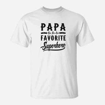 Mens Papa Superhero Fathers Day Gifts Dad Grandpa Men T-Shirt - Seseable