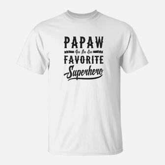 Mens Papaw Superhero Fathers Day Gifts Dad Grandpa Men T-Shirt - Seseable