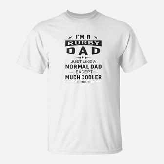 Mens Rugby Dad Like Normal Dad Except Much Cooler Mens T-Shirt - Seseable