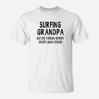 Mens Surfing Grandpa Fathers Day Gifts Grandpa Mens T-Shirt - Seseable