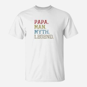 Mens Vintage Papa Man Myth Legend Gift For Father Dad Daddy Premium T-Shirt - Seseable