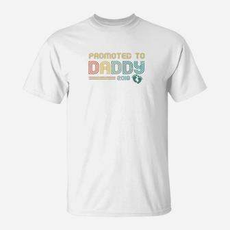 Mens Vintage Promoted To Daddy Est 2018 Gift For New Dad T-Shirt - Seseable