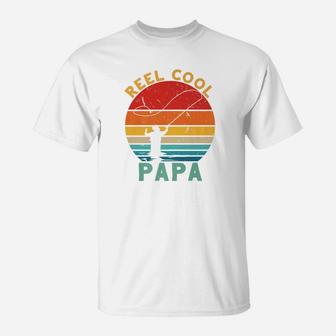 Mens Vintage Reel Cool Papa Fishing Retirement Fathers Day Premium T-Shirt - Seseable