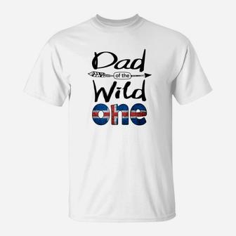 Mens White Icelander Dad Of The Wild One Birthday Iceland Flag Premium T-Shirt - Seseable