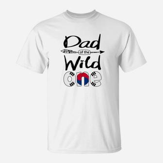 Mens White Korean Dad Of The Wild One Birthday South Korea Flag Premium T-Shirt - Seseable