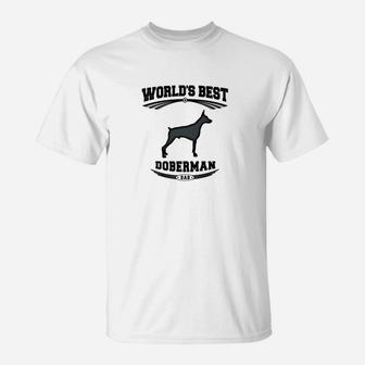 Mens Worlds Best Doberman Dog Dad Men Tee Shirts T-Shirt - Seseable