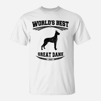 Mens Worlds Best Great Dane Dog Dad Men Tee T-Shirt - Seseable