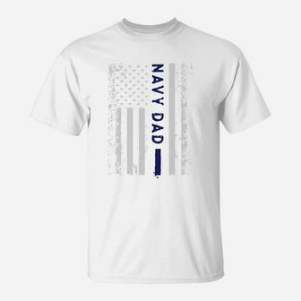 Military United States Proud Navy Dad Flag s T-Shirt - Seseable