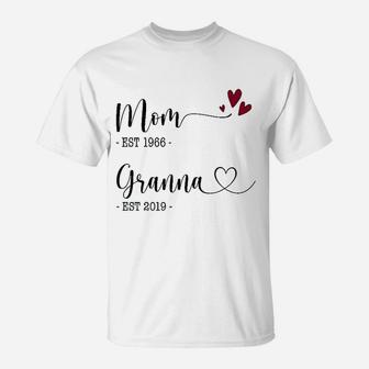 Mom Est Granna Est T-Shirt - Seseable