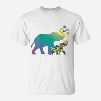 Mom Gift Elephant Puzzle Design T-Shirt - Seseable