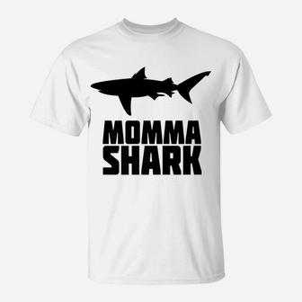 Momma Shark Matching Family Tribe Mom Mama T-Shirt - Seseable