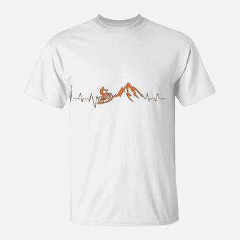 Mountain Bike Heartbeat Cute Bike Heartbeat T-Shirt - Seseable