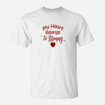 My Heart Belongs To Daddy Valentines Day Shirt Dad Kids T-Shirt - Seseable