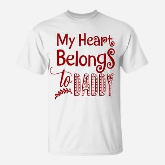 My Heart Belongs To Mommy Valentines Day Mom Kids T-Shirt - Seseable