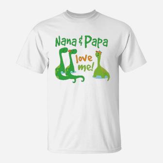 Nana Papa Love Me Dinosaur, best christmas gifts for dad T-Shirt - Seseable