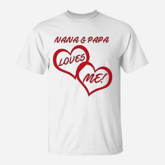 Nana Papa Loves Me Grandparents T-Shirt - Seseable