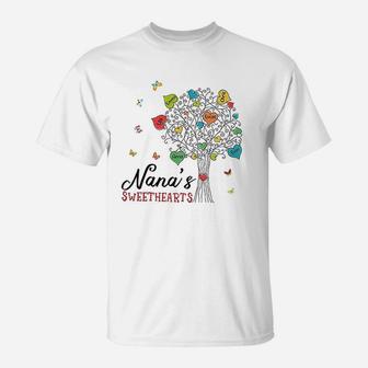 Nana Sweethearts Hearts Family Tree T-Shirt - Seseable