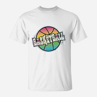 Neon Rainbow Basketball For Moms T-Shirt - Seseable