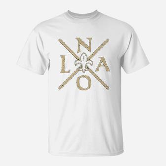 New Orleans Football Vintage Louisiana Nola Retro T-Shirt - Seseable
