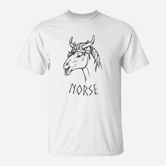 Norse Norwegian Horse Pun Dad Joke Viking T-Shirt - Seseable