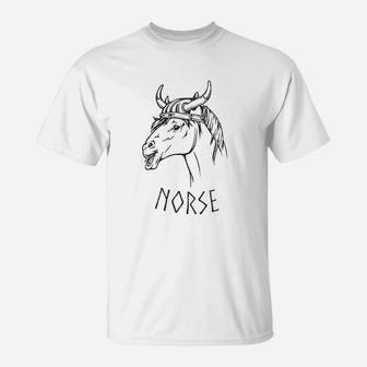 Norse Norwegian Scaninavian Horse Pun Dad Joke Norway T-Shirt - Seseable