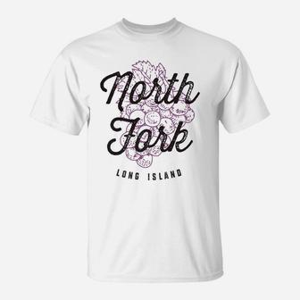 North Fork Long Island Ny Wine Country Cool Vintage T-Shirt - Seseable