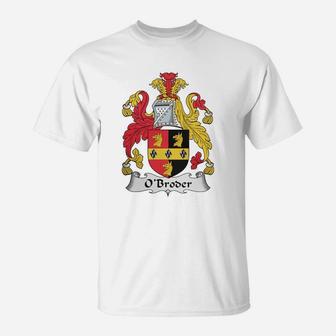 O'broder Coat Of Arms Irish Family Crests T-Shirt - Seseable