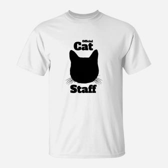 Official Cat Staff Feline Lovers Pet Owners T-Shirt - Seseable