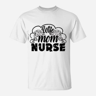 On Yellow Wife Mom Nurse Mothers Day T-Shirt - Seseable