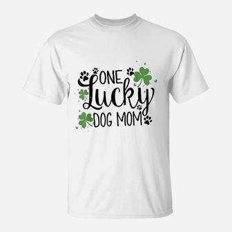 One Lucky Dog Mom T-Shirt - Seseable
